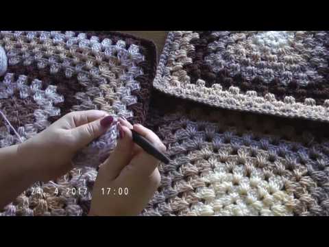 Видео: Плед из больших квадратов крючком