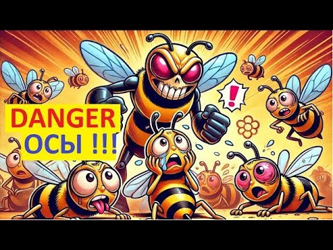 Видео: #Пчёлы. Злая оса напала на пчелу! Как осы вырезают и разбирают пчёл на части.