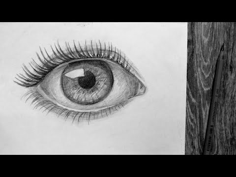 Видео: Как нарисовать глаза карандашом — полный урок