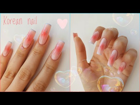 Видео: Корейский дизайн🍑 | делаю сама себе ногти (no talking)
