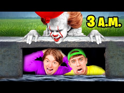 Видео: Страшные ПРЯТКИ ОТ КЛОУНА ПЕННИВАЙЗ в 3 Часа Ночи !