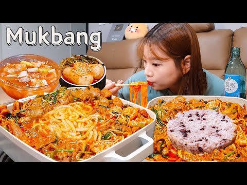 Видео: Sub)Real Mukbang- Острое утиное мясо 🥘 Лапша 🍜 Жареный рис и кимчи на воде 🍽 КОРЕЙСКАЯ ЕДА ASMR