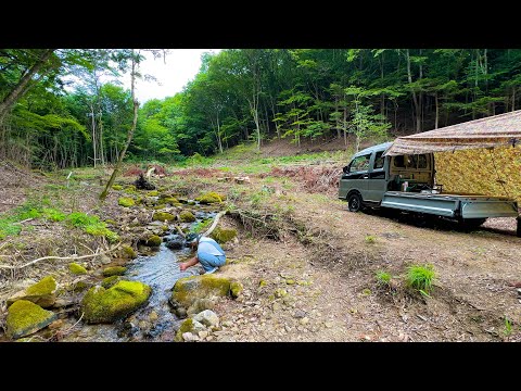Видео: Японский кемпинг легких грузовиков SUZUKI рядом с красивой рекой
