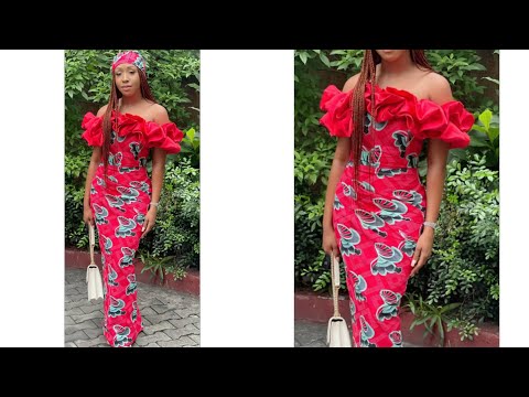 Видео: Платье с открытыми плечами и оборками