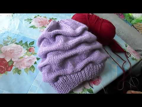 Видео: Вязание. Шапочка с эффектом клоке.(перезалив без музыки)