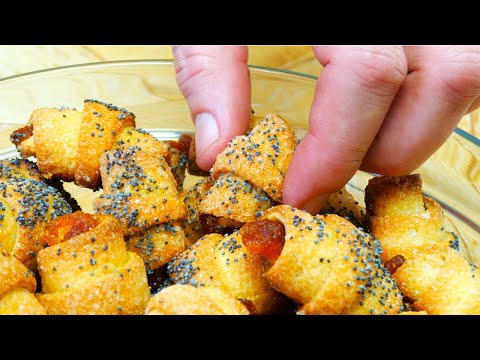 Видео: Домашние, вкусные сахарные рогалики. Любимое сахарное печенье из детства.