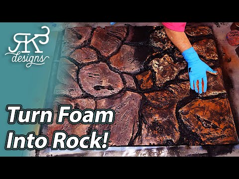 Видео: Как создать каменную стену с помощью пенопласта, краски и эпоксидной смолы | RK3 Designs