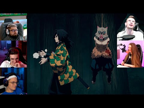 Видео: Реакция стримеров, на встречу Иноске и Томиоки, аниме клинок, рассекающий демонов/Kimetsu no Yaiba.