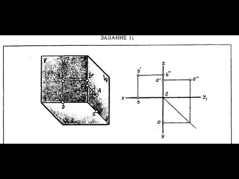 Видео: Проецирование точки на три плоскости проекций