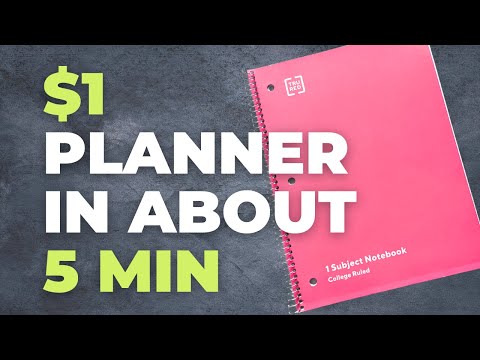 Видео: Дешевый блокнот за 1 доллар как самодельный планировщик | БЫСТРАЯ настройка