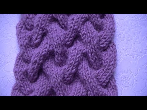 Видео: Вязание узора "коса с тенью 12 петель".Knitting pattern "Spit with shadow 12 loops"