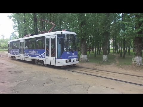 Видео: Трамвайный маршрут №2 (Витебск). Улица Максима Горького - Улица Петруся Бровки