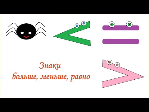 Видео: Знаки больше, меньше, равно  Математика для малышей  Познавательное видео