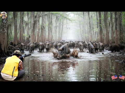 Видео: Охота на кабанов на болоте — самая опасная охота! 💥😱 Безумная охота на болотных кабанов