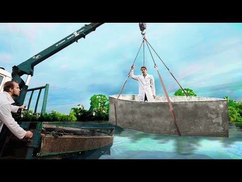 Видео: БЕТОННАЯ ЛОДКА НА ВОДЕ УТОНЕТ ИЛИ ПОПЛЫВЕТ?