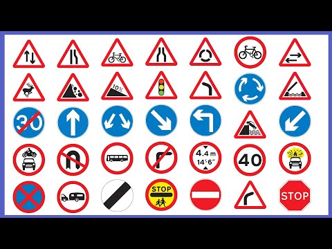 Видео: 50 дорожных знаков, которые должен знать каждый водитель! | Дорожные знаки Великобритании