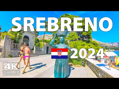 Видео: Сребрено Хорватия Прогулка Walking Tour ☀️ 4K с Субтитрами