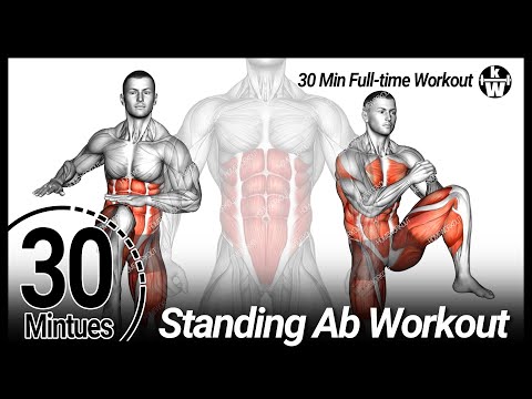Видео: 30-минутный стоячий пресс! Получите пресс быстро, как по волшебству.
