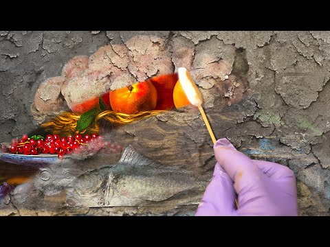 Видео: Как профессионалы восстанавливают поврежденную старую картину маслом