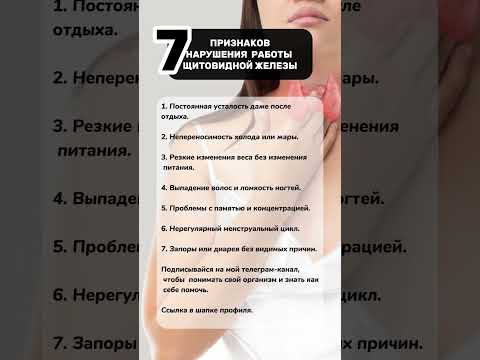 Видео: Признаки  нарушения работы щитовидной железы.