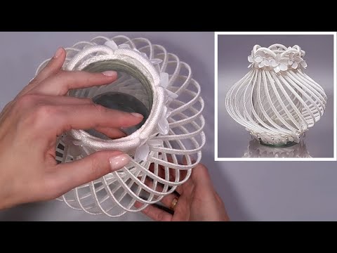 Видео: DIY💖Никогда не выбрасываю стеклянные банки и бутылочки от йогурта😊Я делаю из них эксклюзивные вазы