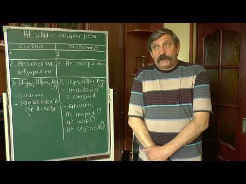 Видео: Занятие 22-1.  НЕ с частями речи.  Часть 1.  (Школа Шаталова В.Ф. рекомендует)