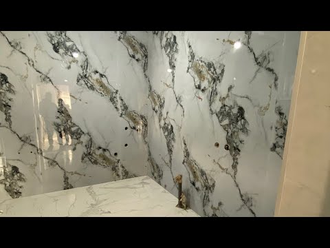 Видео: Гибкий мрамор / ПВХ Панелі монтаж у ванній кімнаті
