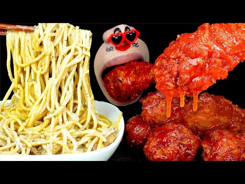 Видео: [MUKBANG] крем паста и острая курица 🔥