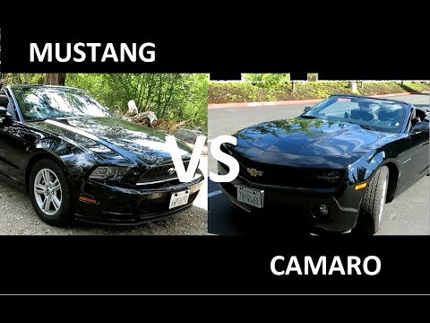 Видео: 2013 Ford Mustang vs Chevrolet Camaro кабриолеты на русском