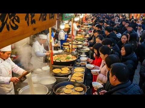 Видео: Что едят китайцы на завтрак? Ответ можно найти на сельских рынках в провинции Шэньси, Китай.