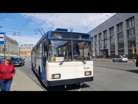 Видео: Троллейбус, маршрут №38 ВМЗ-5298-22 б.5326 (14.05.2023) Санкт-Петербург
