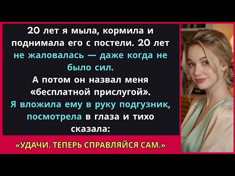Видео: «20 лет я была его опорой — пока он не назвал меня прислугой. Тогда я встала и ушла»