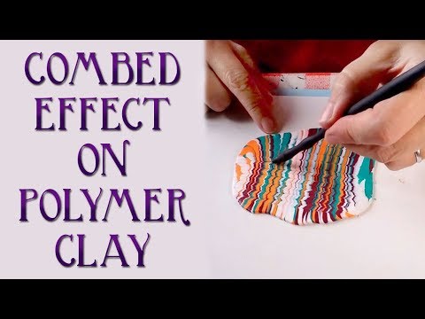 Видео: Как сделать гребенной (перьевой, мраморный) шпон из полимерной глины