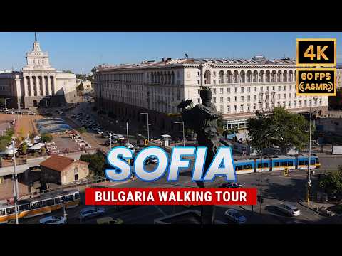 Видео: Яркая София, Болгария: Пешеходная экскурсия | Бульвар Витоша и Центр города | 4K 60fps