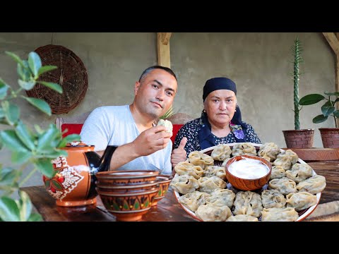 Видео: Мама и сын готовили Узбекские манты | Uzbek manta rays | mandu | Manti |