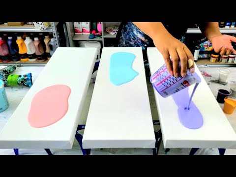 Видео: Шикарные пастели! Палитра мягких цветов ~ Абстракционизм ~ Акриловая заливка