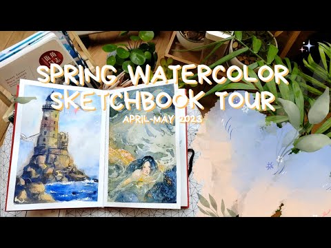 Видео: ОБЗОР АКВАРЕЛЬНОГО СКЕТЧБУКА 2023 |SPRING WATERCOLOR SKETCHBOOK TOUR 2023