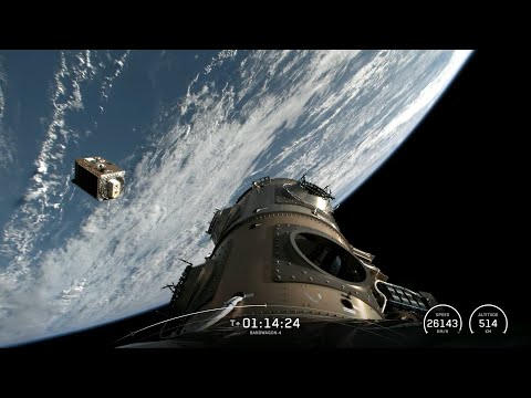 Видео: Ракета SpaceX Falcon 9 запустила миссию Bandwagon-4 и успешно приземлила ускоритель #spacex