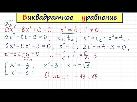 Видео: Биквадратное уравнение
