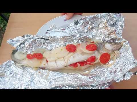 Видео: Рыба судак запечённый в фольге на мангале  Самый вкусный рецепт