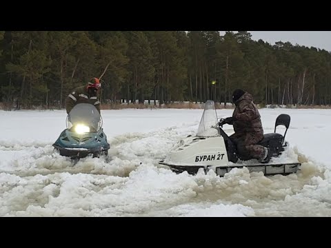 Видео: Буран и тайга попали в налеть на озере.