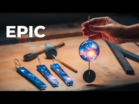 Видео: Я сделал подвесную музыку ветра в космической тематике с помощью эпоксидной смолы.