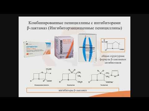 Видео: 39.1. Бета-лактамные антибиотики (пенициллины, цефалоспорины, монобактамы, карбапенемы)