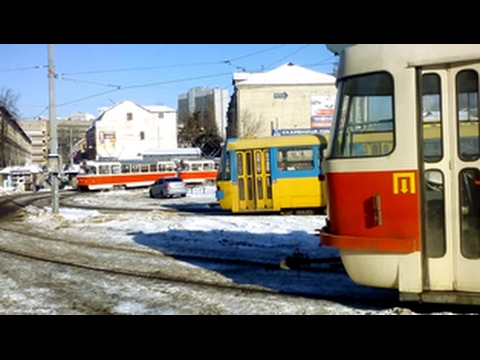 Видео: Киевский трамвай, маршрут  15 (вид из кабины)/ Tram of kiev route 15 cab view