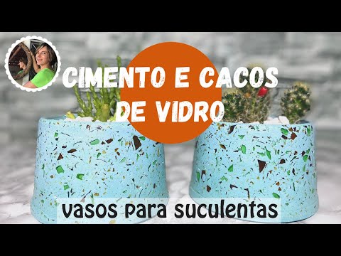 Видео: Сделай сам - как сделать маленькие горшки для растений из цемента и битого стекла: легко сделать
