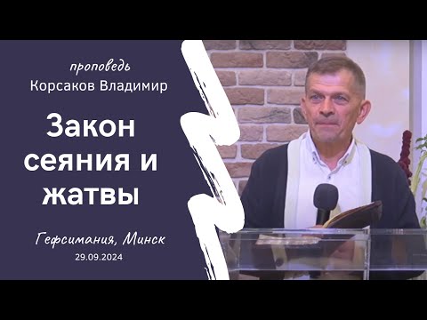 Видео: Корсаков Владимир | Закон сеяния и жатвы | 29.09.2024