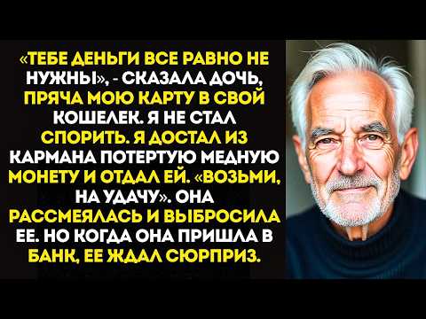 Видео: Дочь забрала мою пенсионную карту, сказав «С голоду не умрешь». А я лишь протянул ей старую монету…