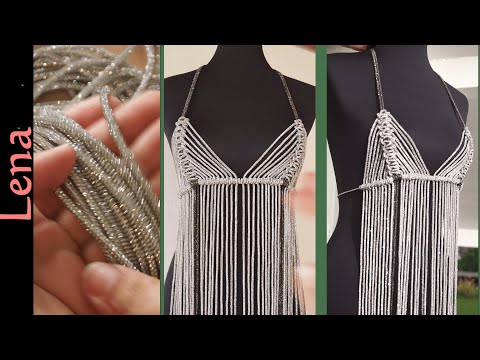 Видео: 𝗠𝗮𝗰𝗿𝗮𝗺𝗲 with 𝗟𝗲𝗻𝗮💎 Makramee Top aus Strass 💎 Macrame Rhinestone Bra top💎 макраме лиф топ из страз
