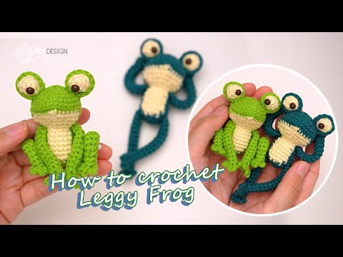 Видео: Вяжем крючком длинноногую лягушку-амигуруми с большими глазами | Урок по вязанию лягушки крючком ...