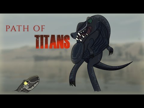 Видео: PATH OF TITANS - Мегалания пристаёт к трусливому Спинозавру!